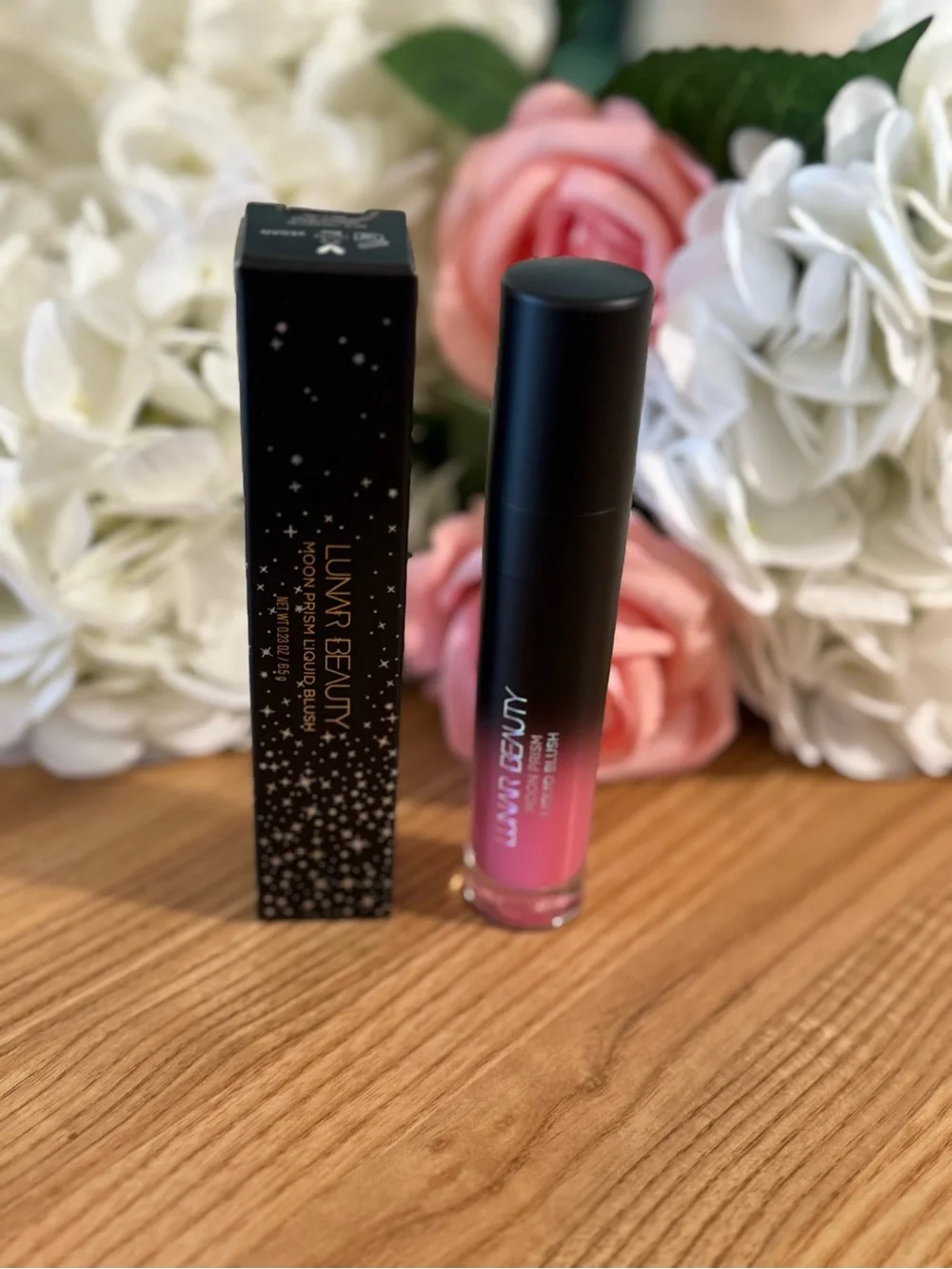 Lunar Beauty Moon prism liquid blush in fuego fuchsia